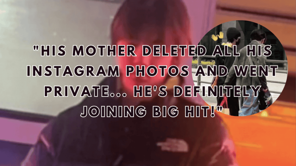 This contain an image of famous child model might be one of the trainees preparing to join the Big Hit Music boy group.