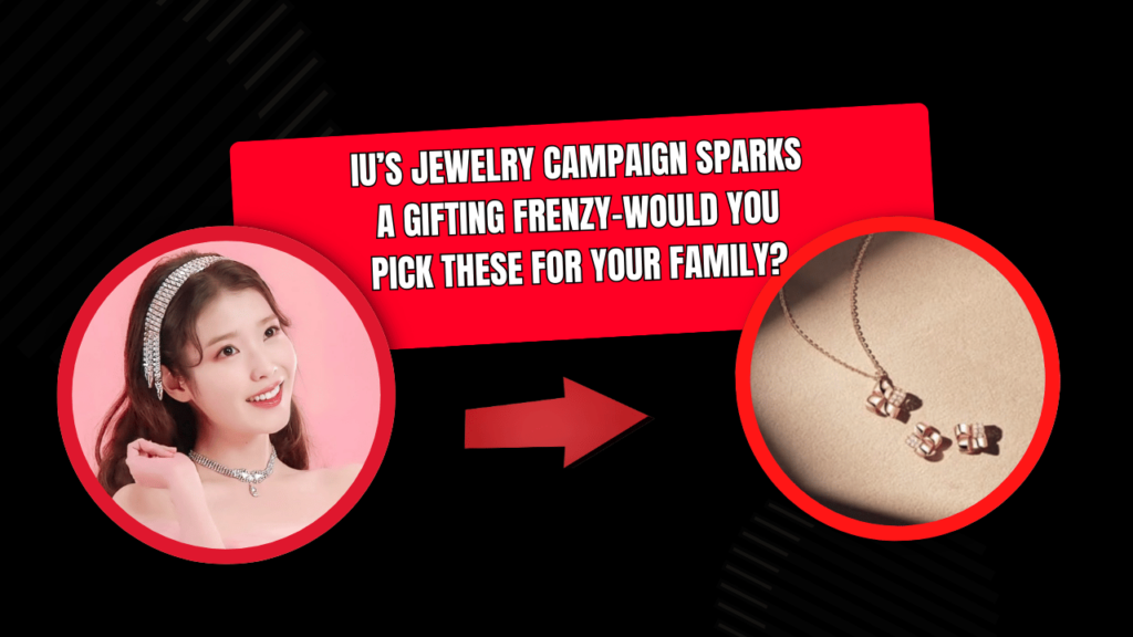 A picture of IU (singer)and her J.ESTINA Jewelry Campaign all in a circle