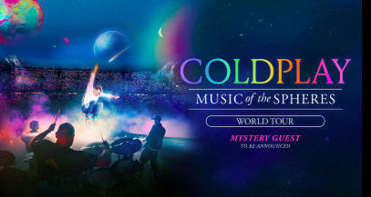 This contains an image of Coldplay’s "Music of the Spheres" tour in Seoul