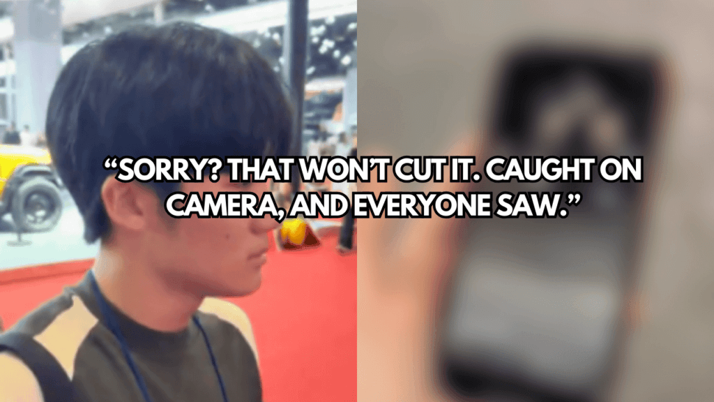 A picture of what a Busan student illegal filming at Shanghai Motor Show