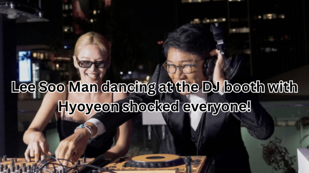 This contains an image of Lee Soo Man and Girls Generation Hyoyeon