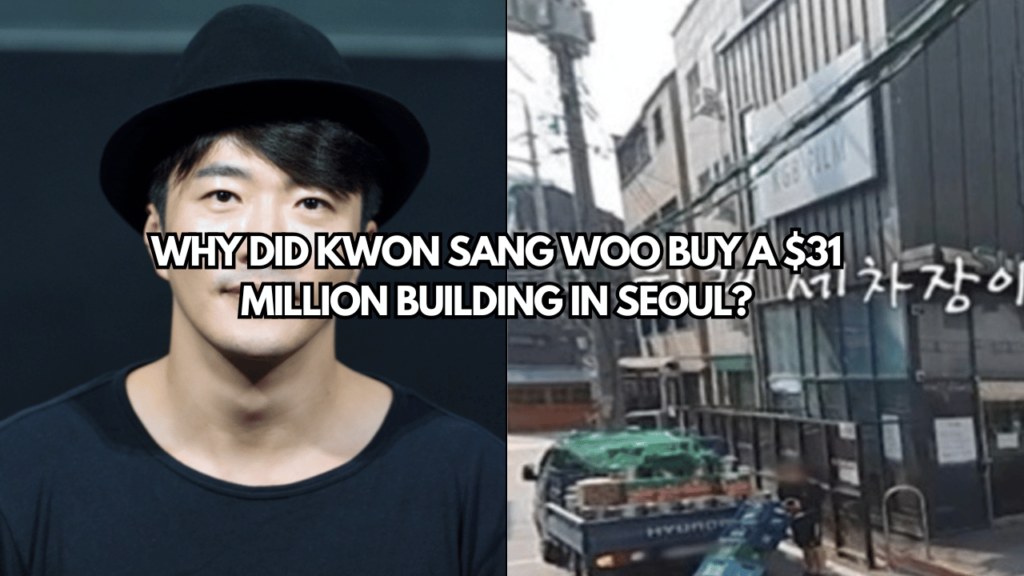 A picture of Kwon Sang Woo and also a picture of Kwon Sang Woo building project