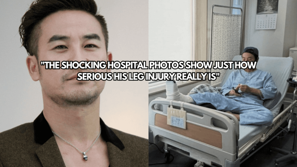 A picture of Uhm Tae-woong and A picture of Uhm Tae-woong in the hospital