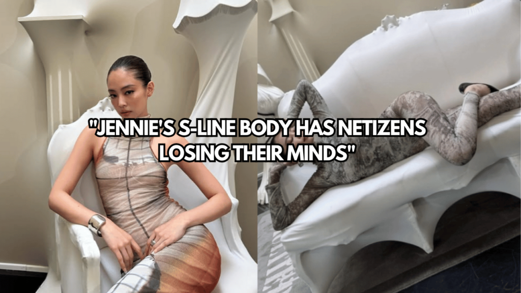 A picture of BLACKPINK Jennie S-Line body photos and also a picture of him