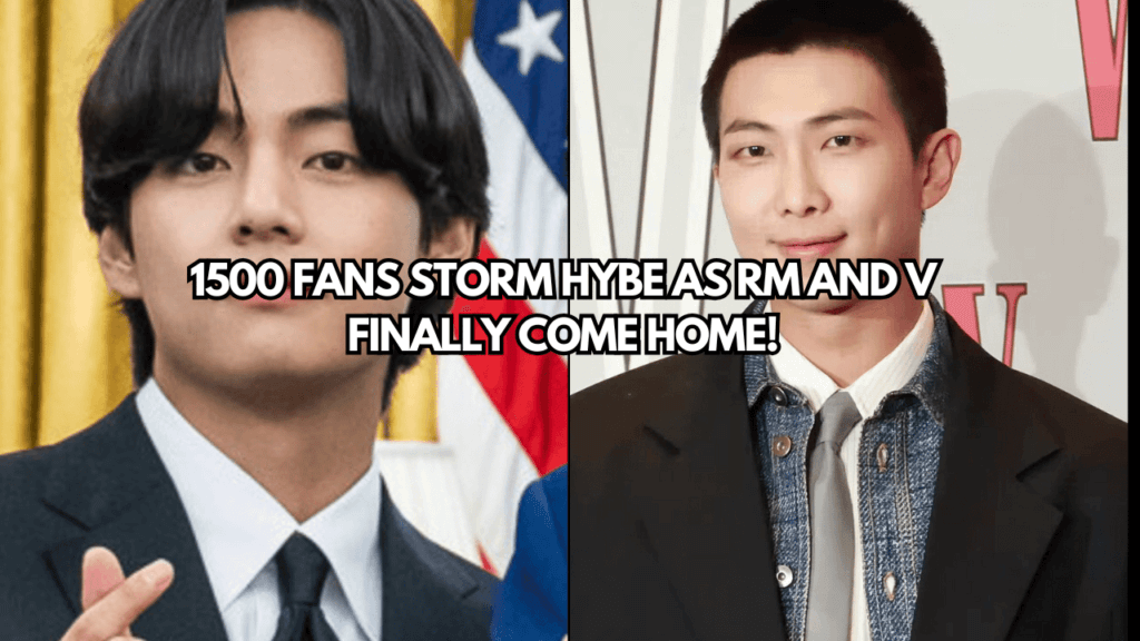 A picture of RM (musician) and A picture of V (singer)