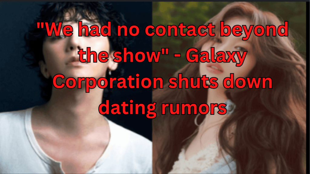 This contains the text "We had no contact beyond the show" - Galaxy Corporation shuts down dating rumors and an image of G-Dragon And Sana.