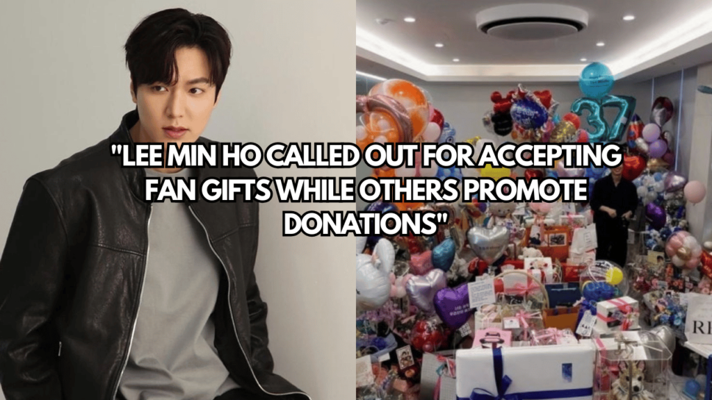 A picture of Lee Min Ho and A picture of Lee Min Ho and his Birthday Gift from fan