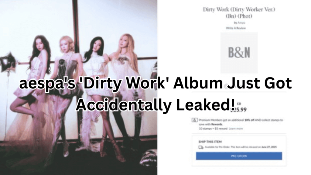 This contains an image of aespa and their album dirty work