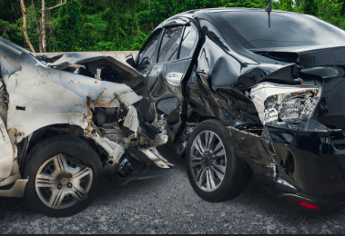 This contains an image of a car accident